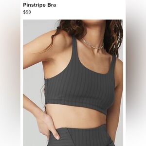 alo pinstripe sports bra NWT